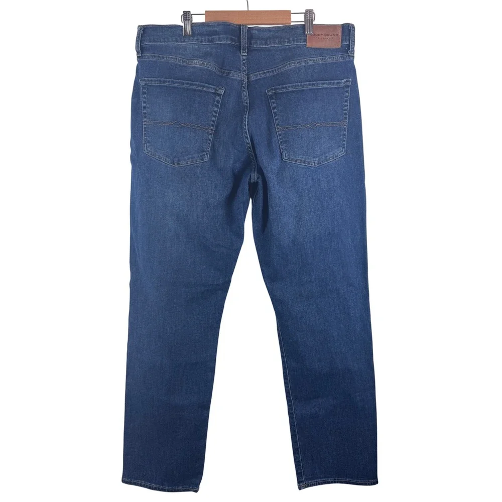Lucky Brand 221 Straight Jeans Mens 36x32 Blue Medium Wash Stretch 7MCC001